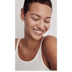 Madewell Demi-Fine Carabiner Hoop Earrings Sterling Silver NWT